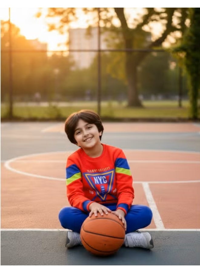 ماكاو طقم شتوي للأولاد من 6-12 سنة، خامة قطن 100% مبطن، طبقة خارجية سميكة مقاومة للوبر والتلاشي، دافئ وناعم، طقم منزلي وعملي للأولاد، تصميم جذاب وعصري - Image 2